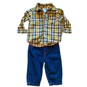 Carter’s Plaid Jean set 6M